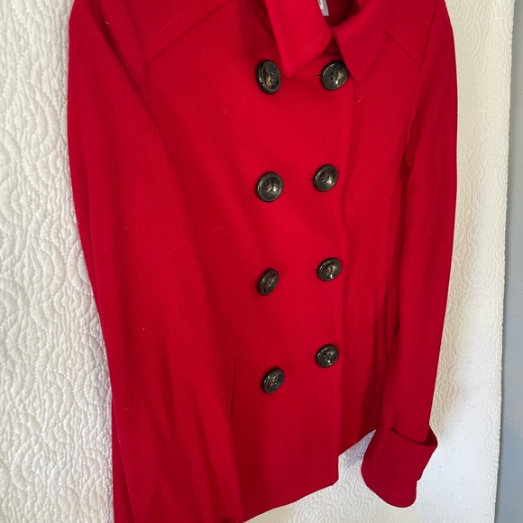 Women's Notched Lapel Double Breasted Pea Coat - Picture 3 of 7